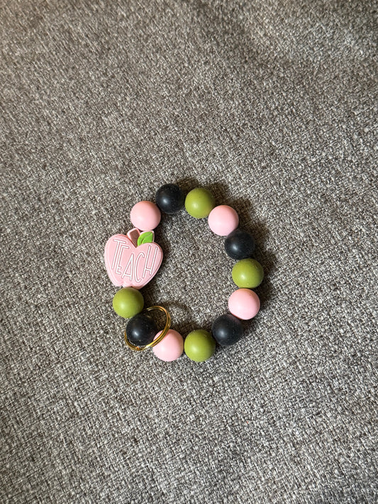 Pink Teach Keychain