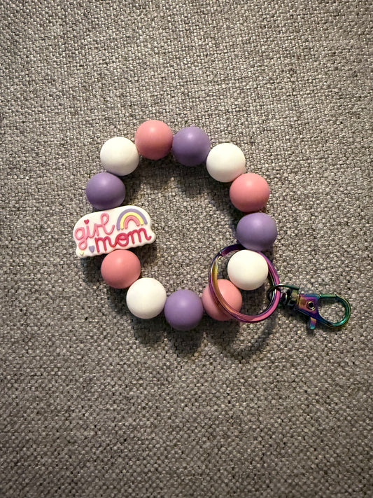 Girl mom keychain