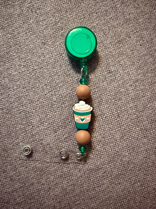 Green Mom Coffee Badge Holder