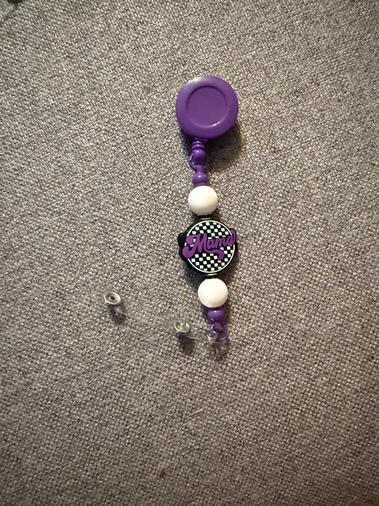 Purple Mama Badge Holder